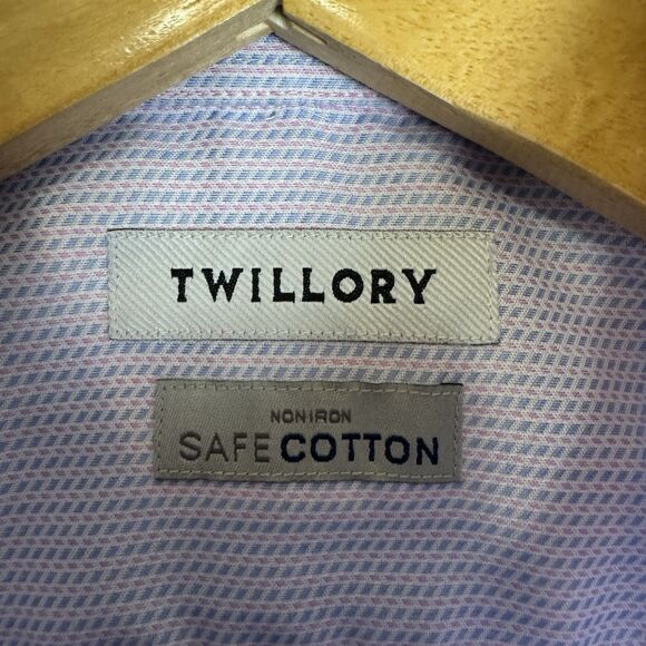 Twillory Shirt Men's S 14.5 32-33 Blue Red Button Up Long Sleeve - Picture 3 of 9